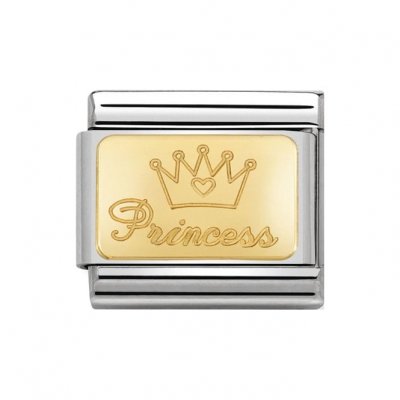 Nomination 18ct Gold Plate Princess Engraved