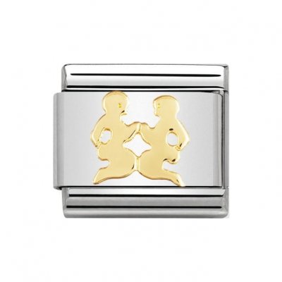 Nomination 18ct Gold Gemini Zodiac Charm.