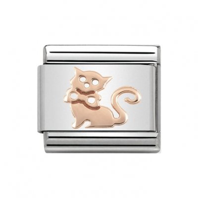 Nomination 9ct Rose Gold Cat Charm