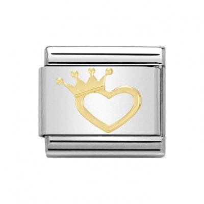 Nomination 18ct Heart With Crown Charm.