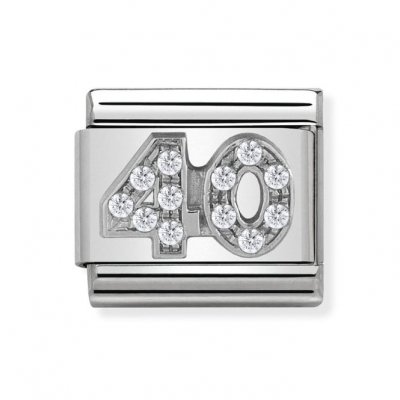 Nomination Silver Shine CZ Number 40 Charm.