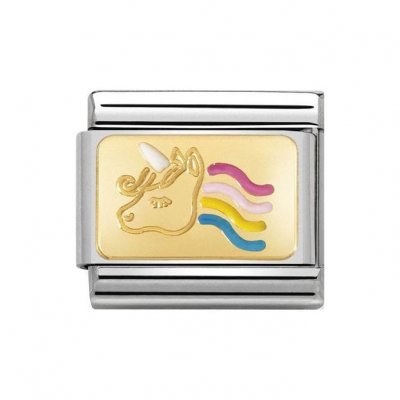 Nomination Enamel & 18ct Unicorn Rainbow