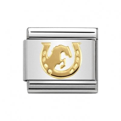 Nomination 18ct Gold Horse Jumping Shoe Charm.