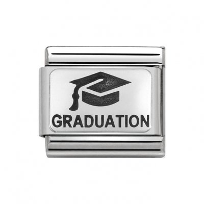 Nomination Silver Shine Graduation Plate Charm