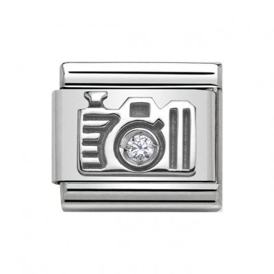 Nomination Classic Silver CZ set Camera Charm.