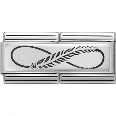 Nomination 18ct Silver Double Infinity Feather Charm