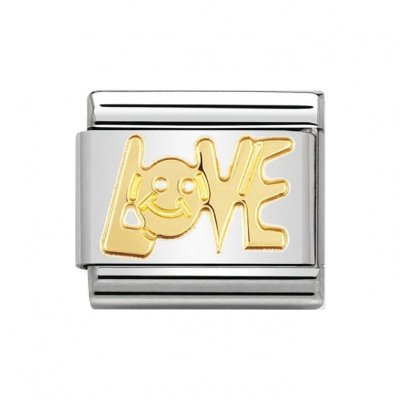 Nomination 18ct Gold Love writings Charm.