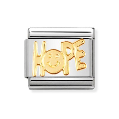 Nomination 18ct Gold Hope writings Charm.