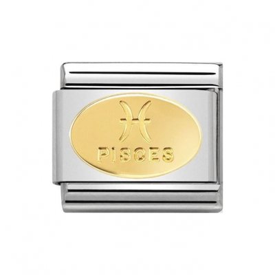 Nomination Oval Pisces Zodiac 18ct Charm.