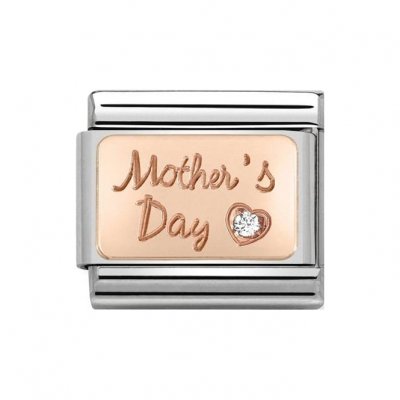 Nomination 9ct Rose Gold & Cz Mothers Day Charm.