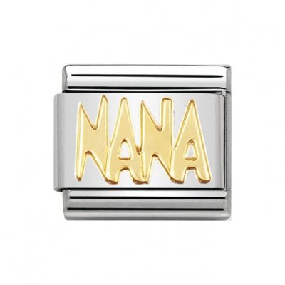 Nomination 18ct Gold Nana writings Charm.