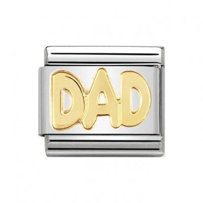 Nomination 18ct Gold Dad writings Charm.