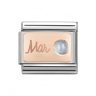 Nomination 9ct Rose Gold March Aquamarine Charm