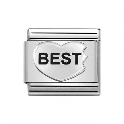 Nomination Silver Oxidised Best (Best friends) Charm