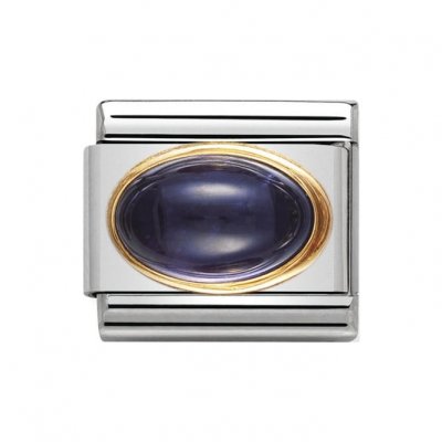 Nomination Oval Iolite Classic Charm 18ct Gold.