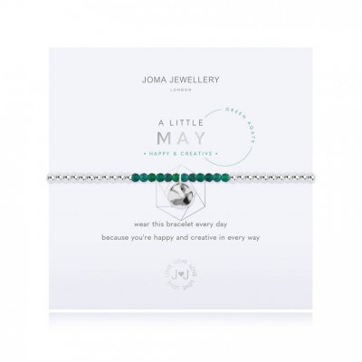 A LITTLE BIRTHSTONE MAY GREEN AGATE BRACELET