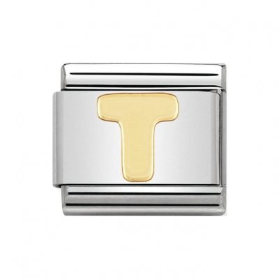 Nomination 18ct Gold Initial T Charm.