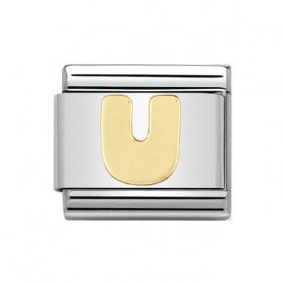 Nomination 18ct Gold Initial U Charm.