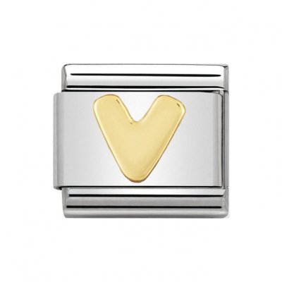 Nomination 18ct Gold Initial V Charm.