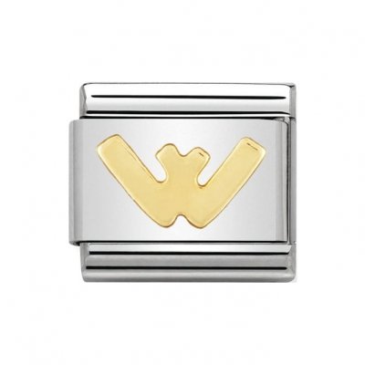 Nomination 18ct Gold Initial W Charm.