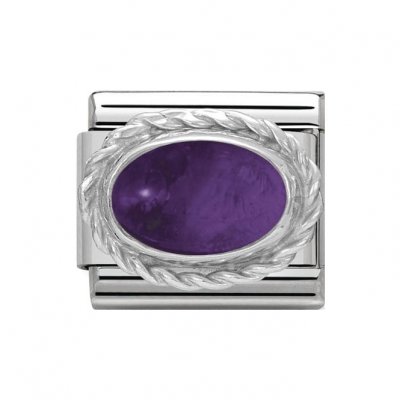 Nomination Silver Oval shaped Amethyst Charm