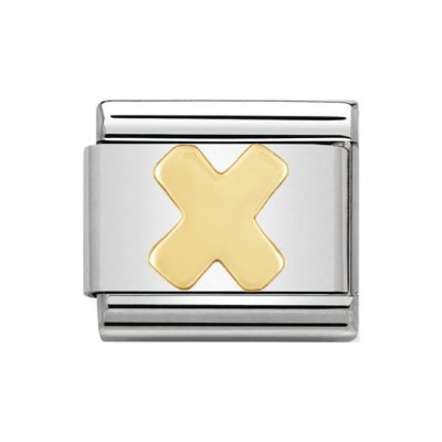 Nomination 18ct Gold Initial X Charm.