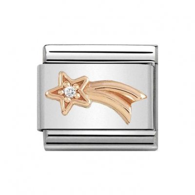 Nomination 9ct Rose white CZ Shooting Star Charm