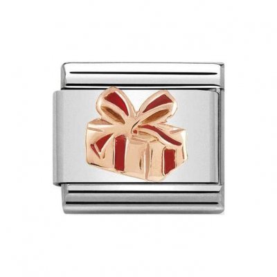 Nomination 9ct Rose Gold & Red Enamel Gift Charm