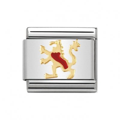 Nomination Enamel & 18ct Gold Scottish Lion