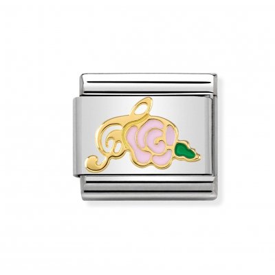 Nomination 18ct Treble Clef with Pink Rose