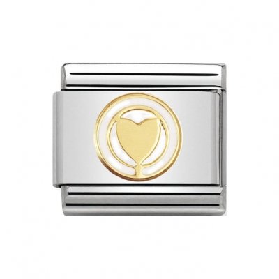 Nomination 18ct Gold & Enamel Love with White Enamel Charm