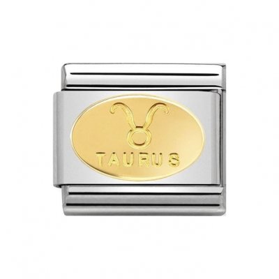 Nomination Oval Taurus Zodiac 18ct Charm.