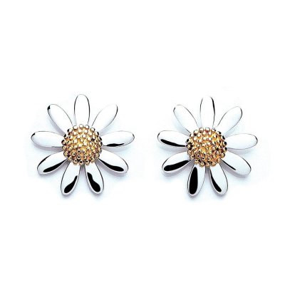 Sterling Silver vintage Daisy stud earrings. 10mm