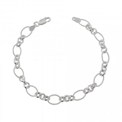 Silver Ornate Link Ladies Bracelet