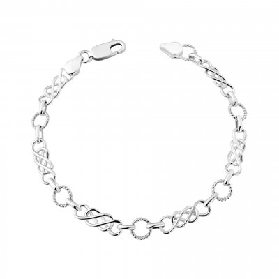 Silver Ornate Celtic Link Ladies Bracelet