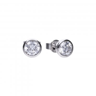 DiamonFire Silver Zirconia 1.50ct Solitaire Rub Set Earrings