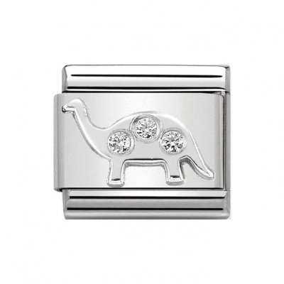 Nomination  Classic Silver CZ set Dinosaur Charm.