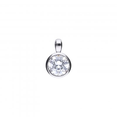 DiamonFire Silver Zirconia 1.00ct Solitaire Bezel Set Necklet