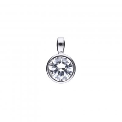 DiamonFire Silver Zirconia 1.50ct Solitaire Bezel Set Necklet