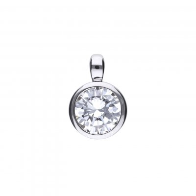 DiamonFire Silver Zirconia 2.00ct Solitaire Bezel Set Necklet