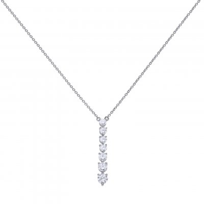 DiamonFire Silver Zirconia Line Drop Pendant