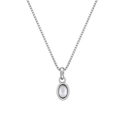 Hot Diamonds Silver Diamond set White Topaz Pendant - April