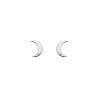 Hot Diamonds Silver Diamond set Crescent Stud Earrings