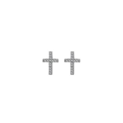 Hot Diamonds Silver Cross Stud Micro Bliss Earrings