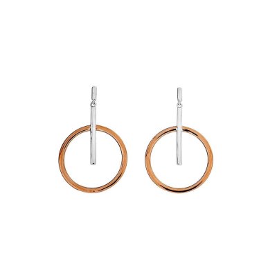 Azendi Silver Circular Metropolitan Drop Earrings