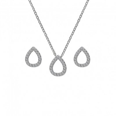 Hot Diamonds Silver Diamond Teardrop Stud Earrings & Pendant Set