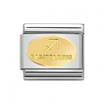 Nomination Oval Sagittarius Zodiac 18ct Charm.