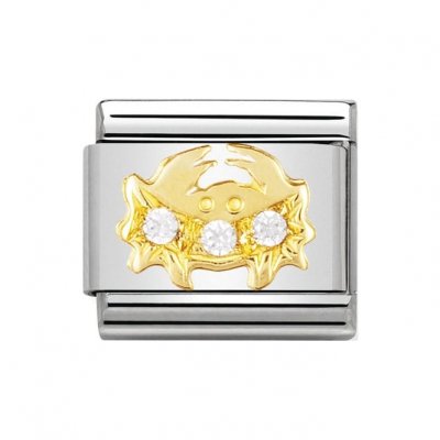 Nomination 18ct Gold CZ set Cancer ZODIAC Charm.