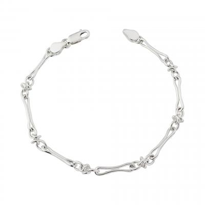 Silver Ornate Bar Link Ladies Bracelet