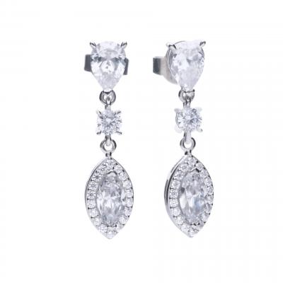 DiamonFire Sterling Silver Marquis Zirconia Drop Earrings